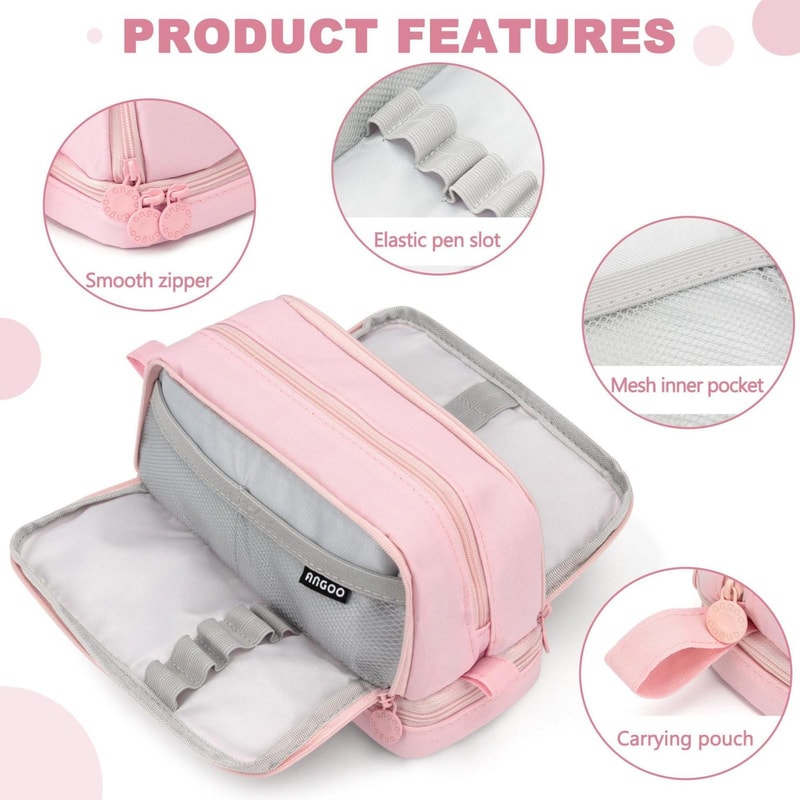 Waterproof 4 Layer Large Capacity Pencil Case For Students With Carry Handle 3