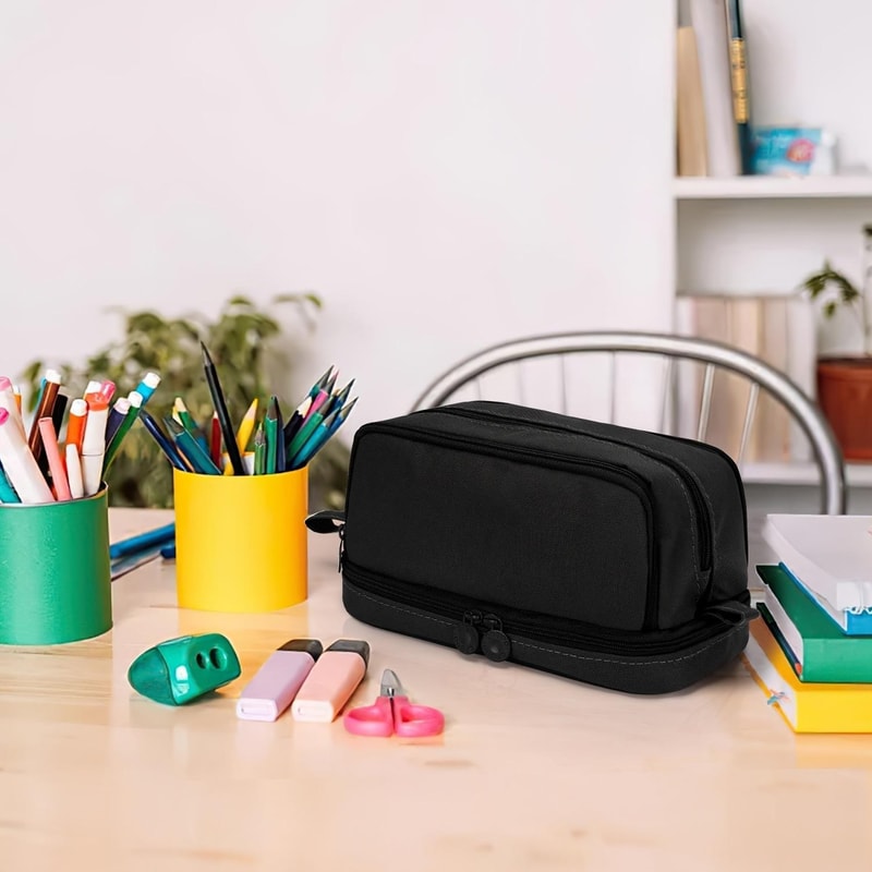 Waterproof 4 Layer Large Capacity Pencil Case For Students With Carry Handle 1