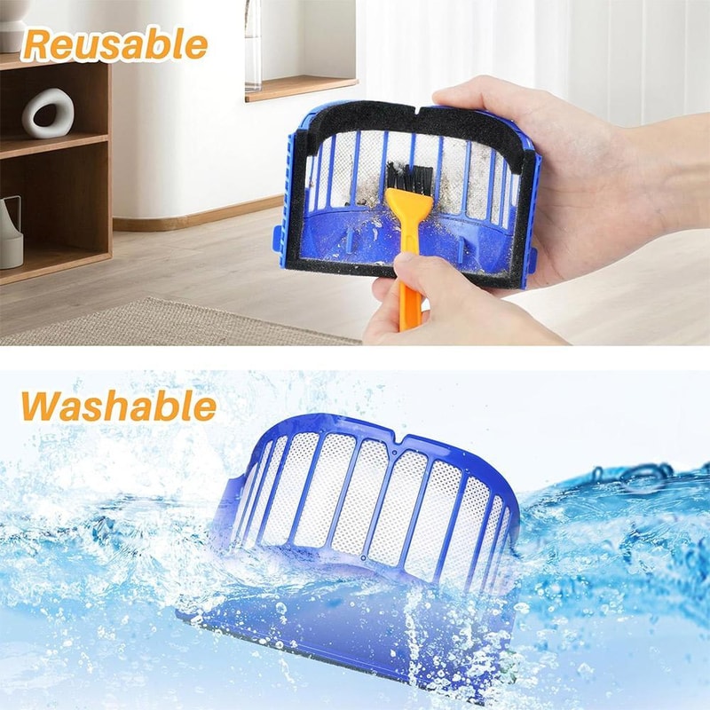 Roomba 600 Series HEPA Replacement Filter Set with Cleaning Brush 4PCS
