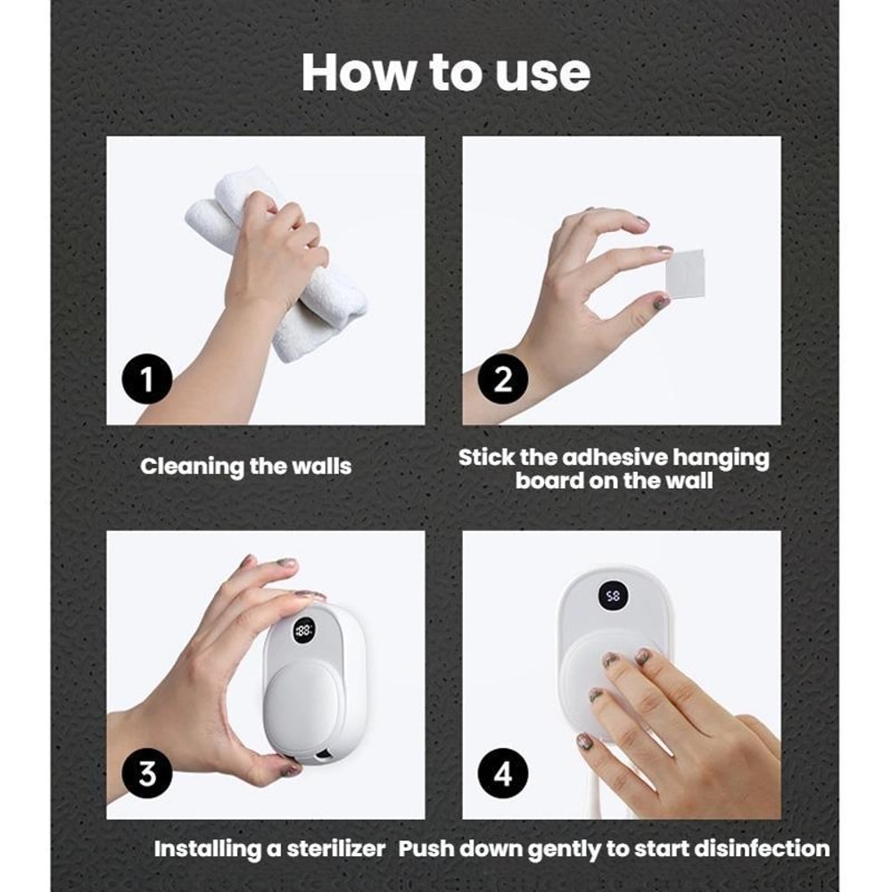 Smart UV Toothbrush Sterilizer Air Dryer Wall Mount Holder 2