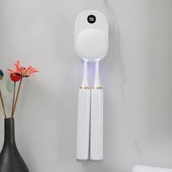 smart uv toothbrush sterilizer & air dryer wall mount holder