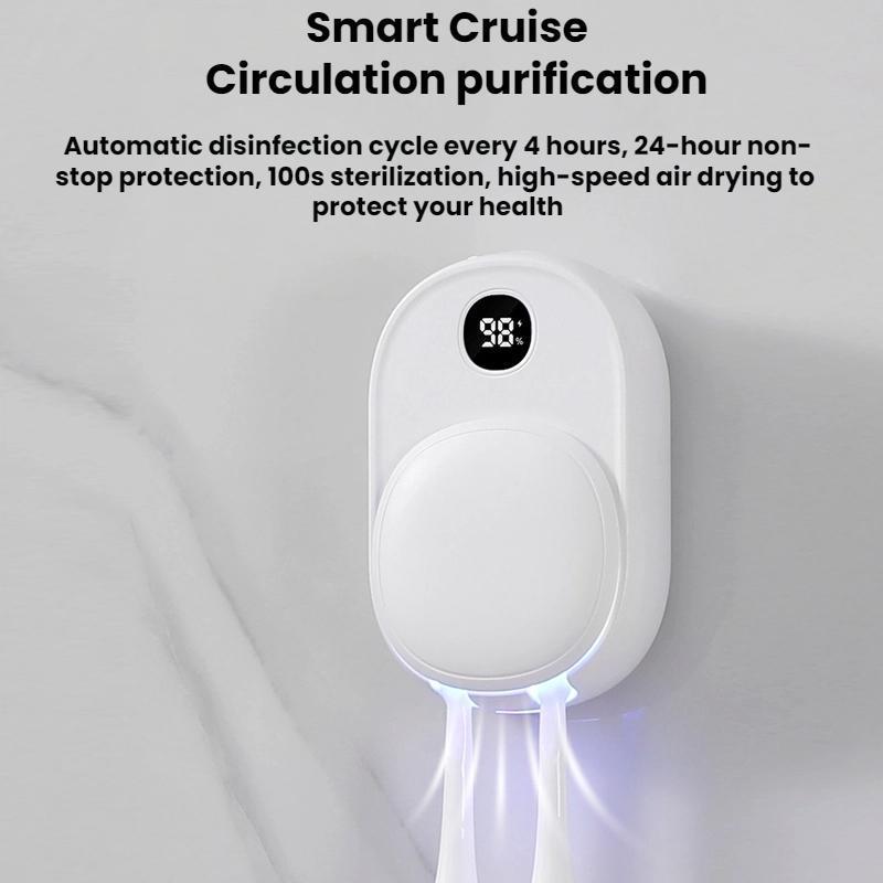 Smart UV Toothbrush Sterilizer Air Dryer Wall Mount Holder 5