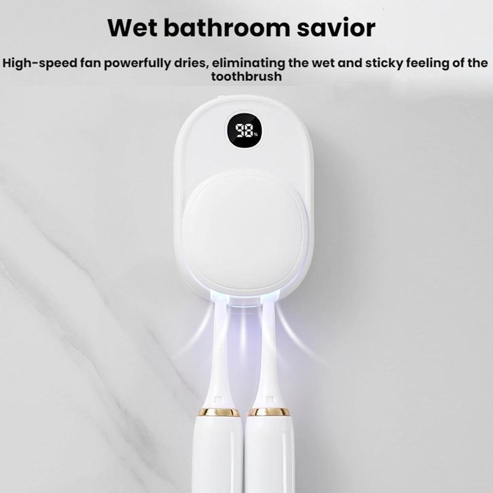 Smart UV Toothbrush Sterilizer Air Dryer Wall Mount Holder 7
