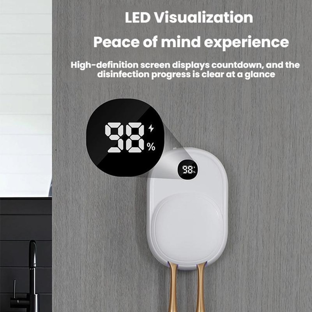 Smart UV Toothbrush Sterilizer Air Dryer Wall Mount Holder 9