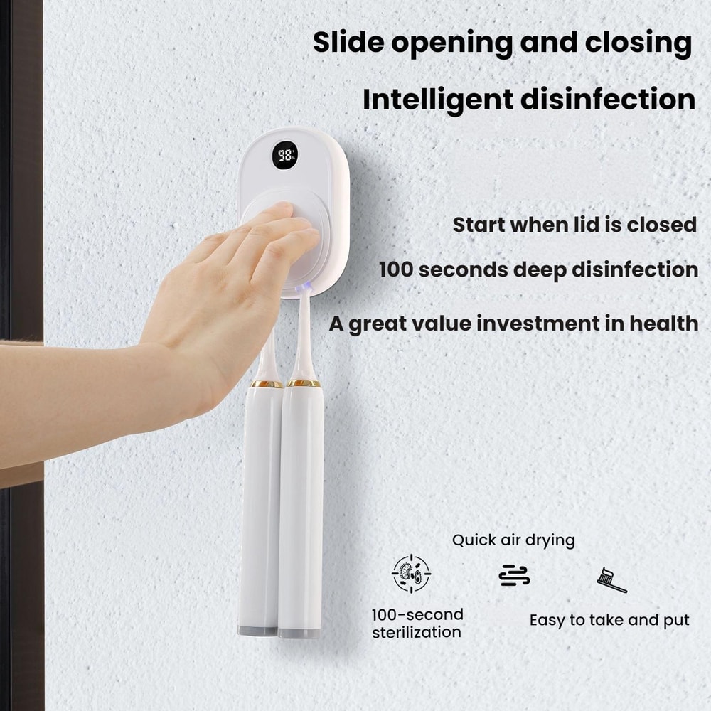 Smart UV Toothbrush Sterilizer Air Dryer Wall Mount Holder 10