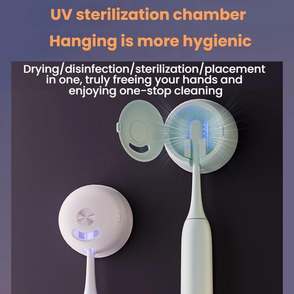 UV Toothbrush Sanitizer & Wall Mounted Storage Rack