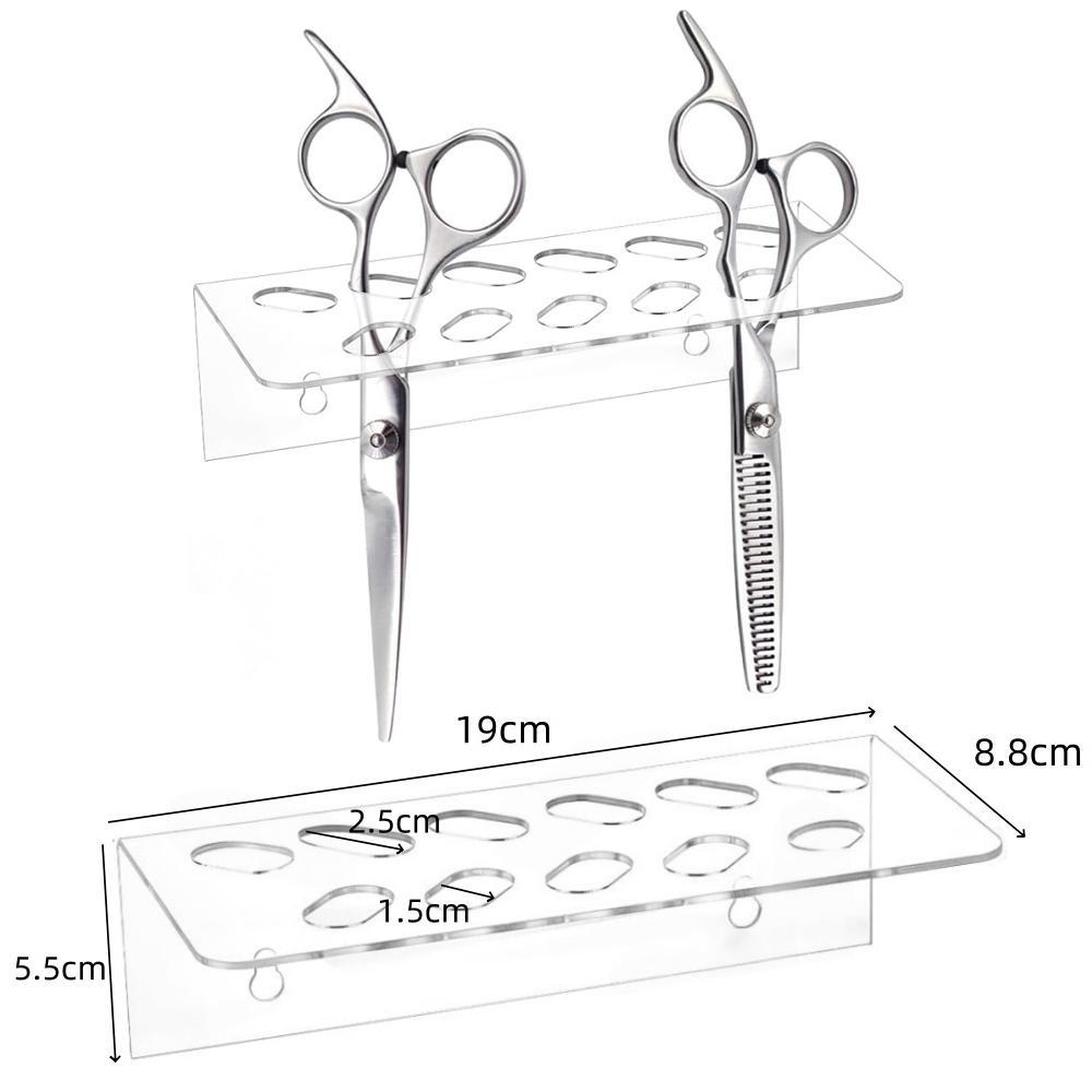 Acrylic Barber Scissor Organizer Wall Mount With 11 Tool Slots 2
