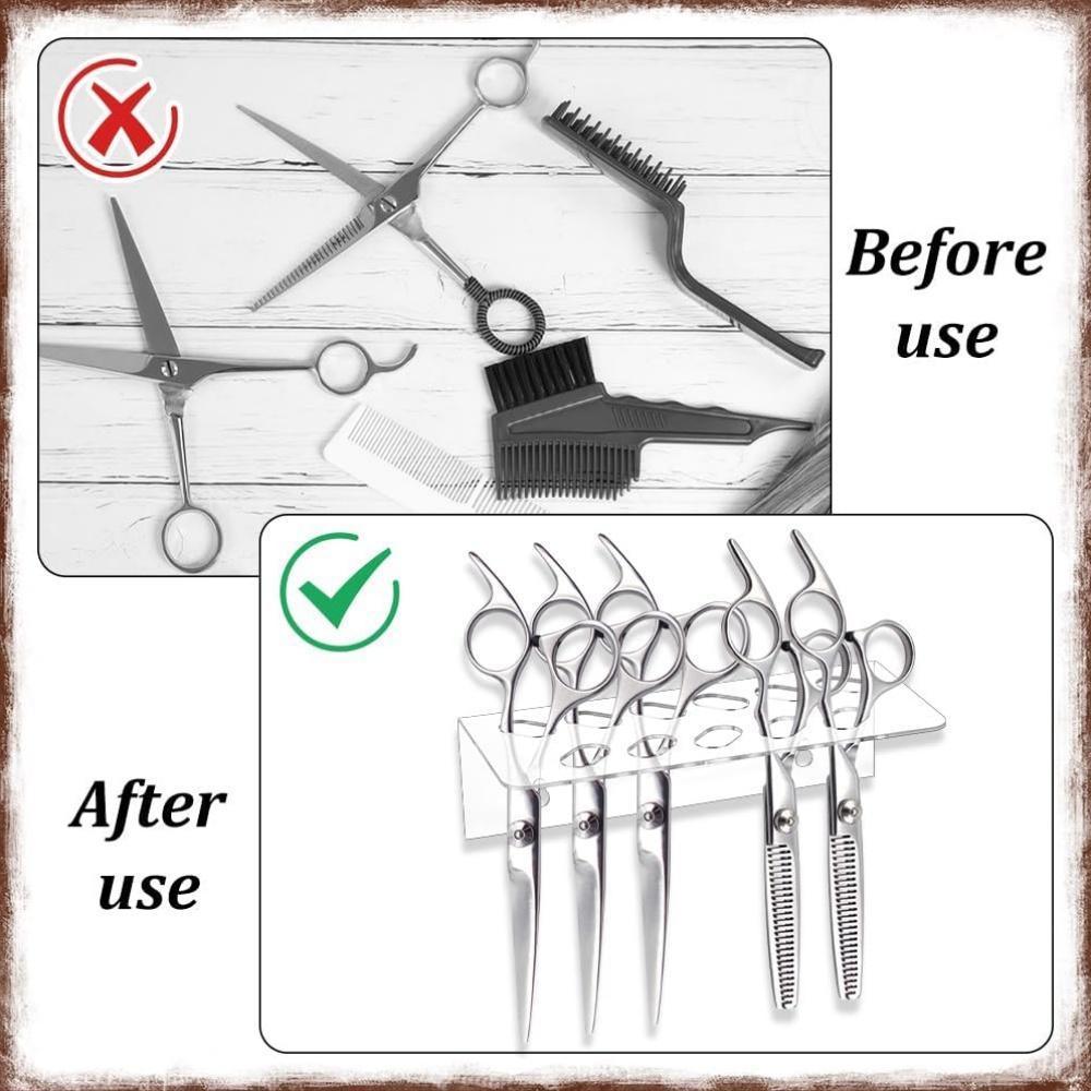 Acrylic Barber Scissor Organizer Wall Mount With 11 Tool Slots 4