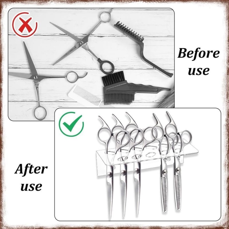 Acrylic Barber Scissor Organizer Wall Mount With 11 Tool Slots 4