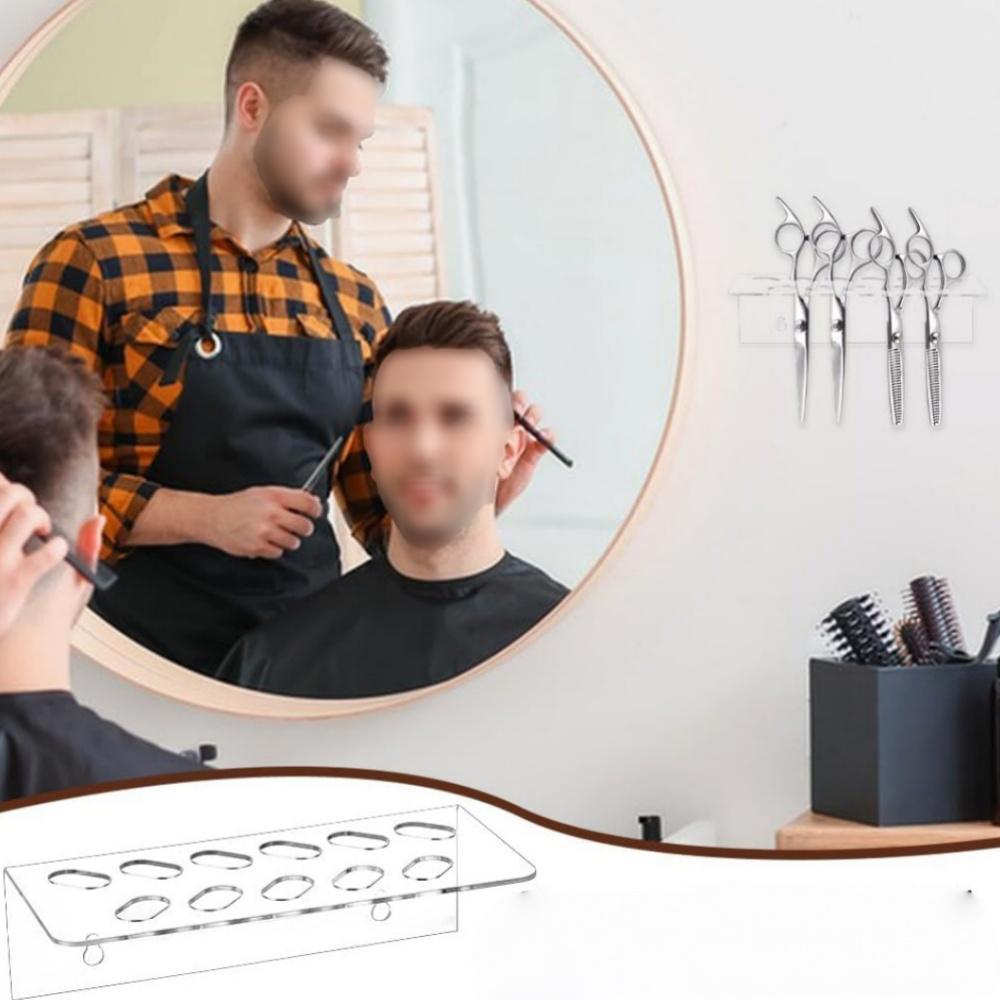 Acrylic Barber Scissor Organizer Wall Mount With 11 Tool Slots 6