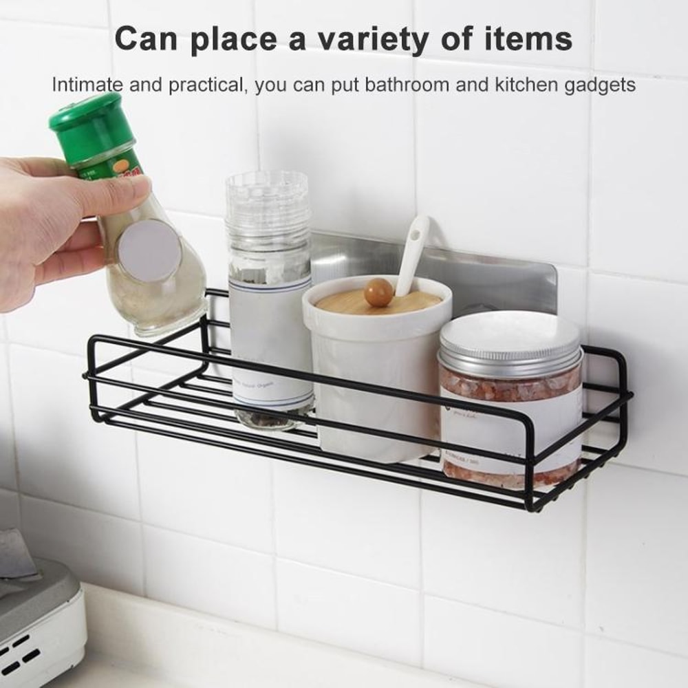 Bathroom Wall Shelf No Drill Metal Bathroom Organizer 4