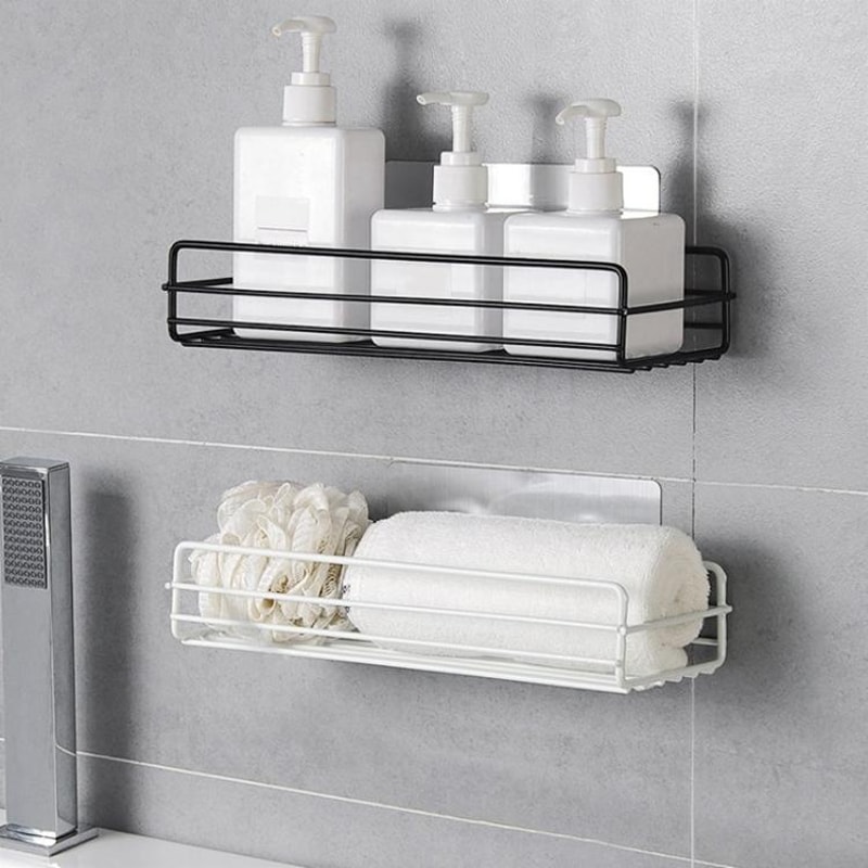Bathroom Wall Shelf No Drill Metal Bathroom Organizer 8