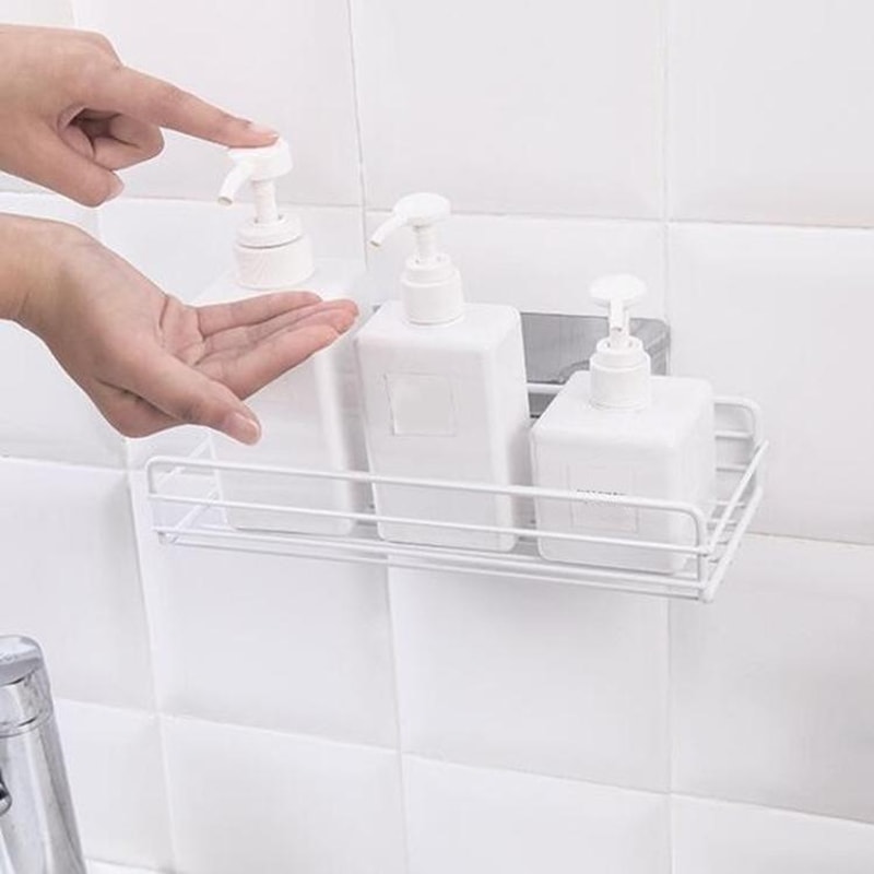Bathroom Wall Shelf No Drill Metal Bathroom Organizer 6