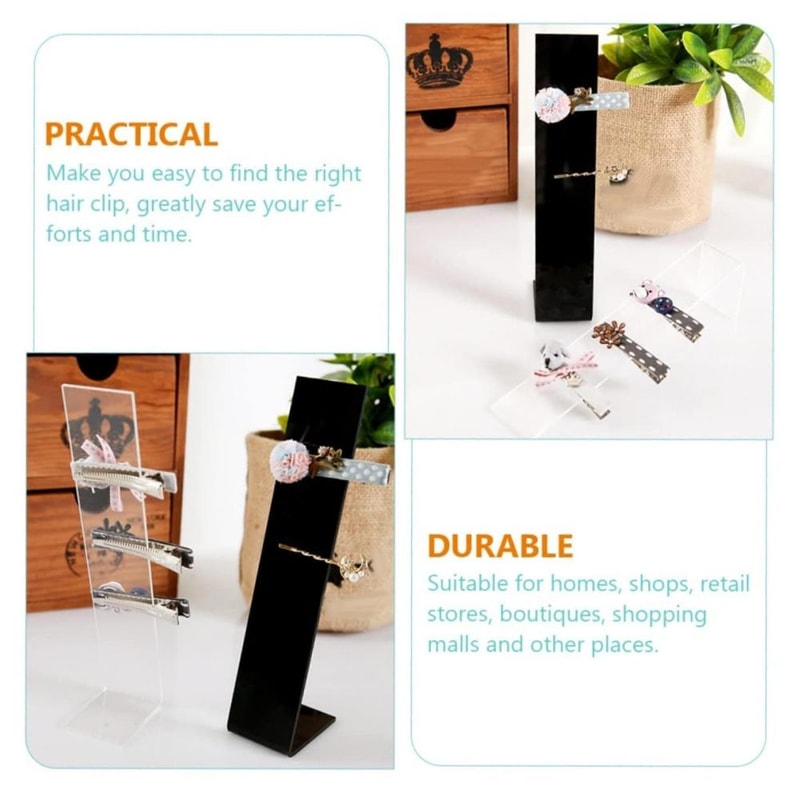 4PCS Acrylic Hair Clip Organizer Stand For Hair Accessories Storage Display 3