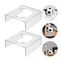 premium acrylic football display stand set for sports ball showcase 2pcs