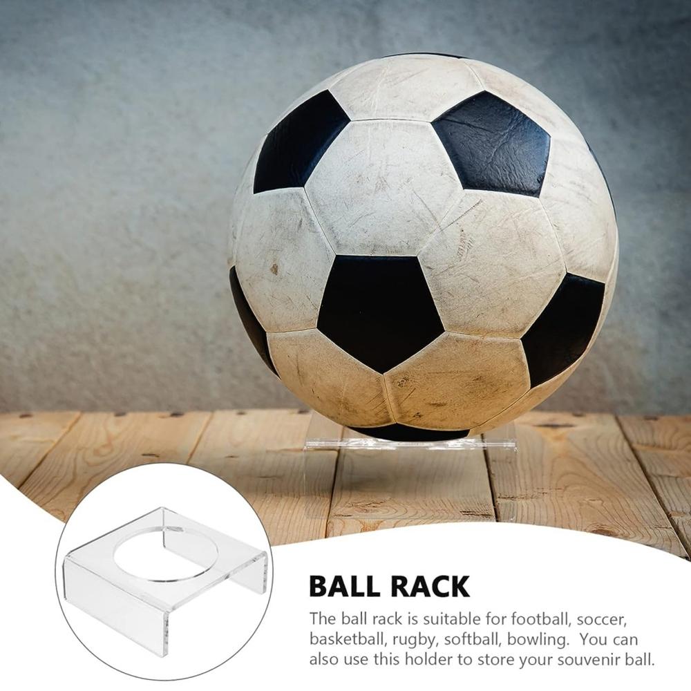 Premium Acrylic Football Display Stand Set For Sports Ball Showcase 2PCS 5