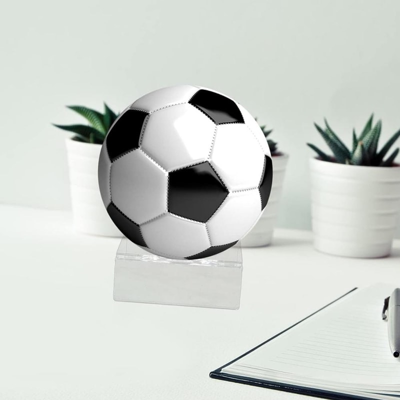 Premium Acrylic Football Display Stand Set For Sports Ball Showcase 2PCS 4