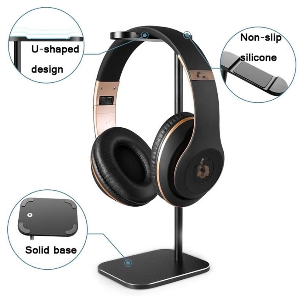 Premium Aluminum Headphone Stand With Anti Slip Base For Gaming Headsets And Office Desks 6