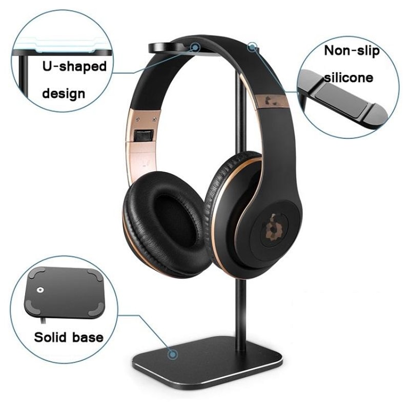 Premium Aluminum Headphone Stand With Anti Slip Base For Gaming Headsets And Office Desks 6