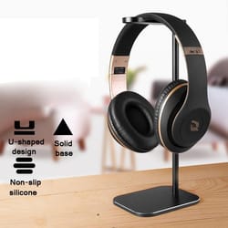 premium aluminum headphone stand with anti slip base for gaming headsets and office desks