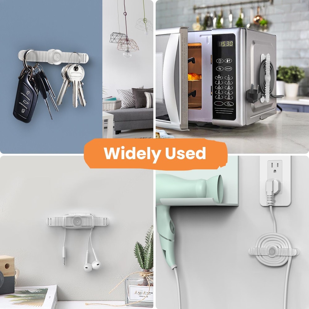 Premium 6PCS Self Adhesive Cable Organizer Set Kitchen Cord Holder Cable Management Clips 4