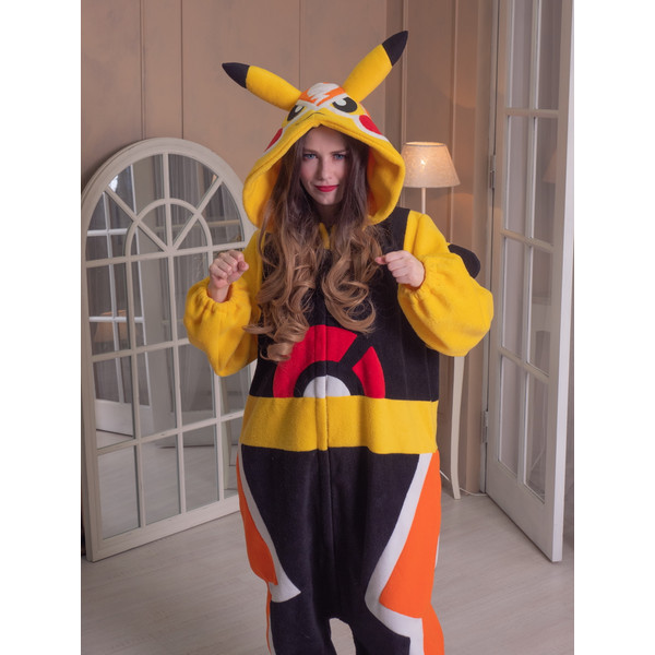 Pikachu Libre pokemon kigurumi adult onesie pajama 01.jpg
