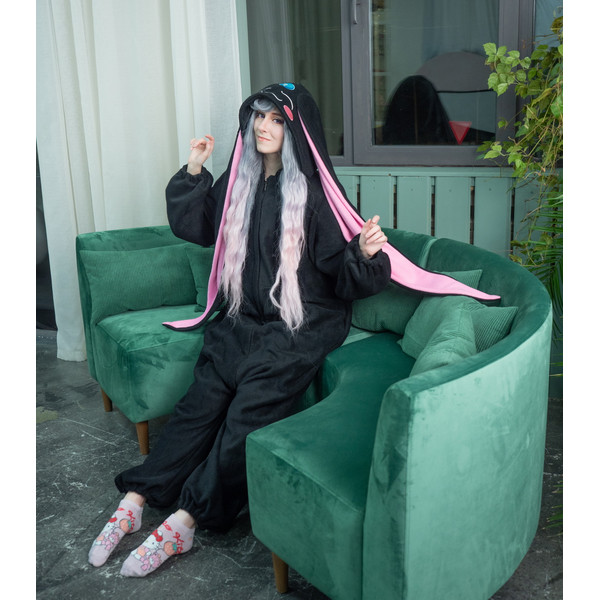 Black Mokona clamp kigurumi adult onesie pajama 10.jpg