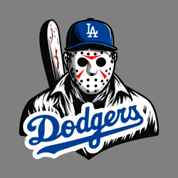 jason voorhees la dodgers baseball svg digital download files