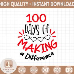 100 days of making a difference svg, 100 days of school svg, puzzle svg, teacher svg, 100th day svg, teacher shirt desig