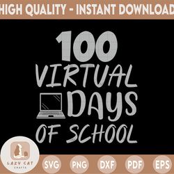 100 Virtual Days Of School SVG, Teacher SVG DXF JPEG Silhouette Cameo Cricut 100 days of school fun group School teacher