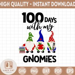 100 Days With Gnomies SVG, School svg, 100 Days of school svg, Gnomies svg, Cheetah Gnomes 100 days svg, 100th day svg,