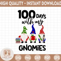 100 days with gnomies svg, school svg, 100 days of school svg, gnomies svg, cheetah gnomes 100 days svg, 100th day svg,