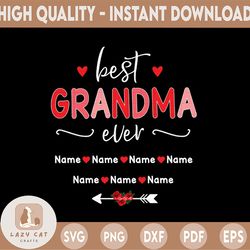 Personalized Best Grandma Ever Svg Png, Gnome Valentine Svg, Valentines Day Gift For Grandma Nana Mimi Mom Svg