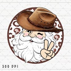 cowboy santa png file, retro cowboy christmas sublimation, christmas western design, instant digital download