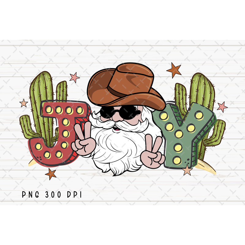 Joy PNG File, Retro Cowboy Santa Sublimation, Cowboy Christmas, Christmas Western Design, Instant Digital Download.jpg