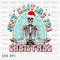 Just Waiting for Christmas PNG File, Retro Christmas Sublimation, Skeleton Santa Claus Design, Instant Digital Download.jpg