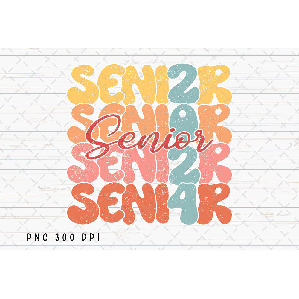 Retro Senior 2024 PNG File, Graduation Sublimation, Senior Class of 2024, Back to School, Instant Digital Download 1.jpg