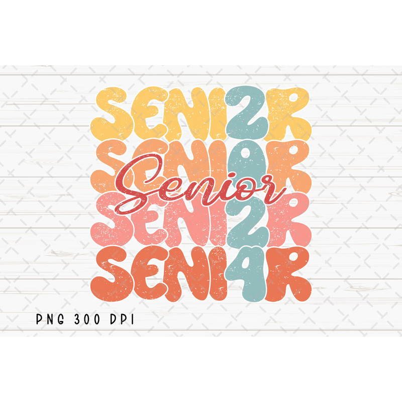 Retro Senior 2024 PNG File, Graduation Sublimation, Senior Class of 2024, Back to School, Instant Digital Download 1.jpg