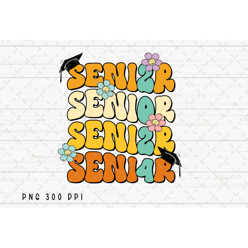 Retro Senior 2024 PNG File, Graduation Sublimation, Senior Class of 2024, Back to School, Instant Digital Download 2.jpg