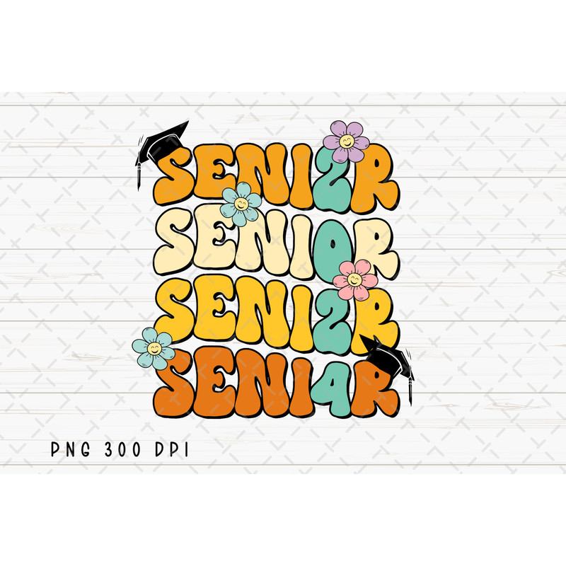 Retro Senior 2024 PNG File, Graduation Sublimation, Senior Class of 2024, Back to School, Instant Digital Download 2.jpg