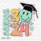 Retro Senior 2024 PNG File, Graduation Sublimation, Senior Class of 2024, Back to School, Instant Digital Download.jpg
