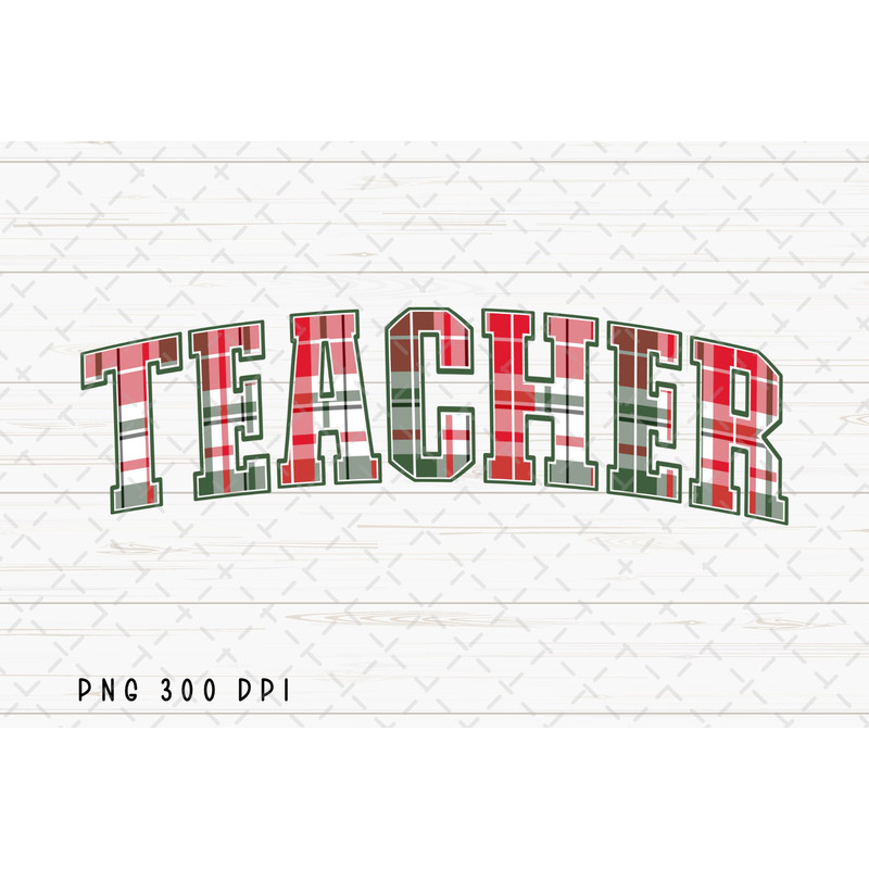 Teacher PNG File, Christmas Sublimation, Christmas Plaid, Christmas Teacher png, Teacher Retro png, School, Teaching png, Digital Download.jpg