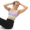 Multicolor Rainbow Striped Pattern Longline Sports Bra 0
