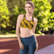 Yellow And Black Rose Flowers Seamless Pattern Sports Bra 0