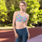 Pastel Rainbow Plaid Pattern Sports Bra 0