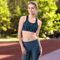 Blue And Black Rose Flowers Seamless Pattern Sports Bra 0