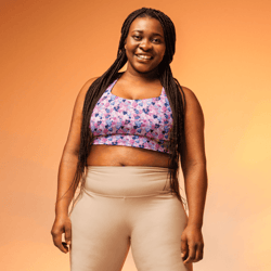 cartoon love hearts pattern longline sports bra