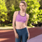 Pink Yellow Blue Modern Mozaic Seamless Pattern Sports Bra 0