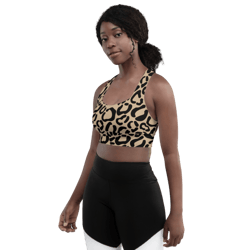 leopard skin animal pattern longline sports bra
