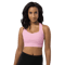 Pink Hearts On The White Background Longline Sports Bra 1